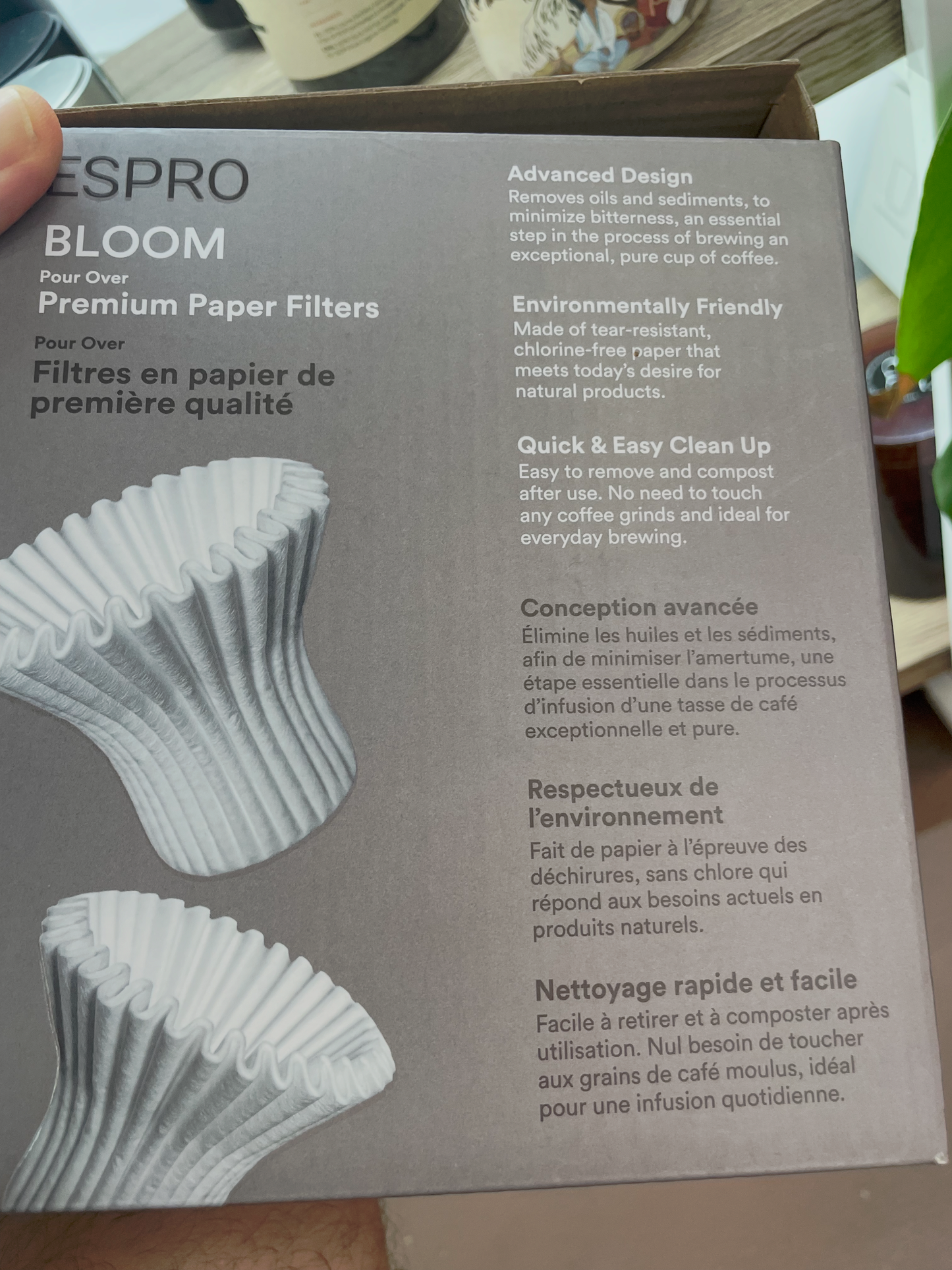 ESPRO Bloom Pour Over Coffee Brewer Filtros de papel
